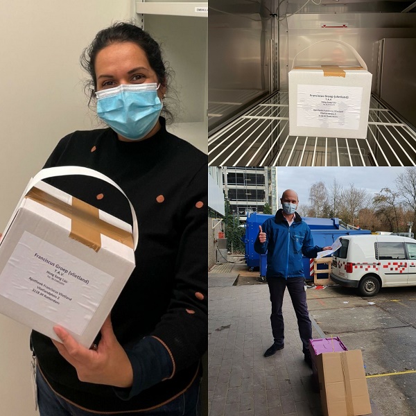 Collage eerste levering vaccinatie (1)